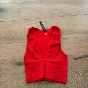 Urban Outfitters V-Neck Ribbed Crop Top